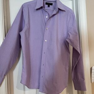Banana Republic Lavender Checkered Dress Shirt